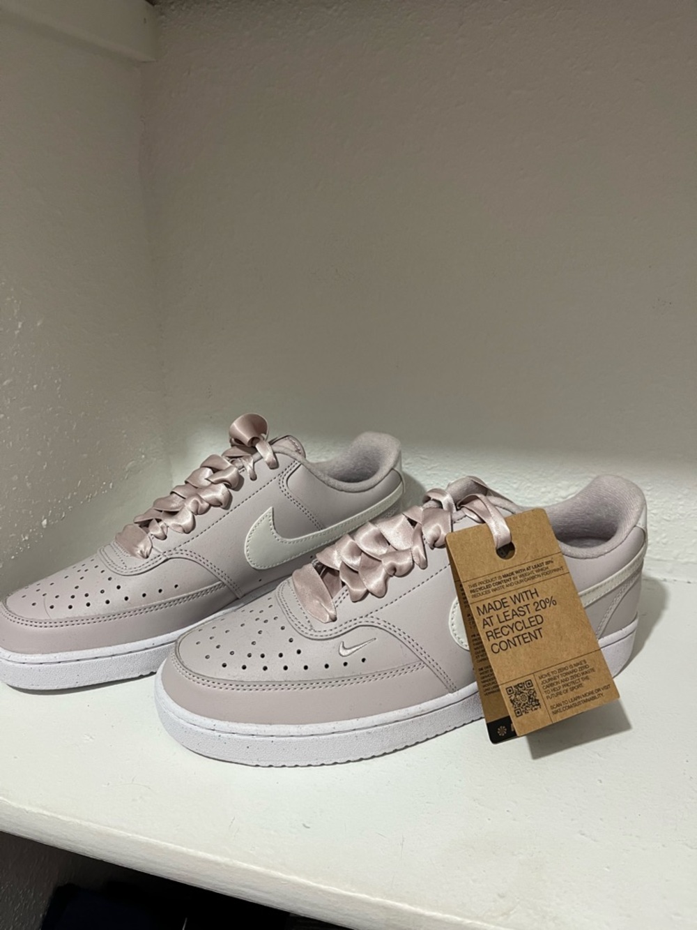 Nike Air Force 1 Low Pink Satin Ribbon Laces